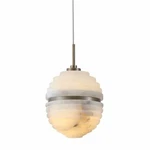 Avenue Lighting HF2902 Sedona 5"W Mini Pendant - Alabaster / Aged Brass. Fixed Price $518.00.