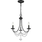 Golden Lighting 7644-M3 Black Mirabella 3-LIGHT 18"W Crystal Chandelier. Fixed Price $79.95.