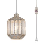 Boho Hanging Lamp Plug-in, Rustic Crystal Swag Light, Dimmable 16.4 Ft Cord. Fixed Price $50.57.