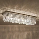 Fannehonne 40 In. 8-LIGHT Chrome Flush Mount Chandelier W/ K9 Crystals. Fixed Price $199.95.