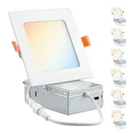 Parmida (6 Pack) 4 Inch Square 5CCT Ultra Thin Led Recessed Lighting With Jun.... Fixed Price $68.89.