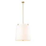 Z-lite Weston 6 Light Pendant, Modern Gold/white Linen 3501P24-MGLD. Fixed Price $594.99.