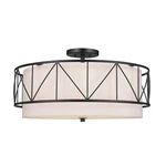 Kichler 52076 Birkleigh Light 24"W Semi-flush Drum Ceiling Black. Fixed Price $649.99.