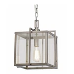 Trans Globe Boxed 12' Pendant, Brushed Nickel And Clear Glass Panels - 10211BN. Fixed Price $174.99.