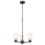 Kichler Stamos 18 3-LIGHT Olde Bronze Chandelier W/ Satin Etched Glass Shades. Fixed Price $39.95.