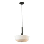 Z-lite Montego 411P15 Coppery Bronze 3-LIGHT Bowl Pendant W/matte Opal Shade. Fixed Price $84.47.