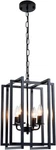 Rustic Black Lantern Chandelier 4-LIGHT Adjustable Pendant For Home Decor. Fixed Price $99.99.