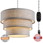 Mateyrie Plug Pendant Light, Hanging Lamp With Dimmable Switch,. Fixed Price $55.04.