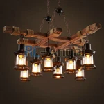 8-LIGHT Farmhouse Furniture Wood Chandelier Pendant Lighting Fixture Kitchen Bar. Fixed Price $123.18.