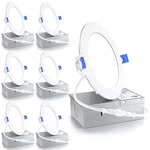 Ensenior 6 Pack 4 Inch Led Recessed Light, Dimmable, 3000K Warm White W750LM. Fixed Price $37.74.