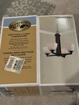 Hampton Bay Mattock 4-LIGHT Chandelier Oil Rubbed Bronze White Glass Shades. Fixed Price $40.00.