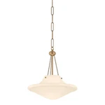 Troy Lighting Era 1LT 14" Pendant, Patina Brass/opal Glossy F5714-PBR. Fixed Price $401.60.