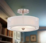 Minka Lavery 4107-84, Semi-flush, Drum Ceiling Fixture, Brushed Nickel. Fixed Price $71.88.