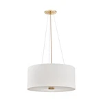 Hudson Valley Ashland 4LT Pendant, Aged Brass/white Linen 1 8923-AGB. Fixed Price $819.00.