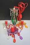 Multicolor 3 Light Chandelier Acrylic Crystal Glass Central Stem Plug In. Fixed Price $49.95.