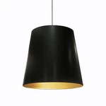 Dainolite 1 Light Oversized Drum Pendant W/ Black, Gold Shade, Large OD-L-698. Fixed Price $644.99.