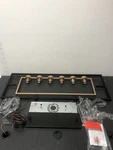 Uolfin 628S7NBMNZU3975 Modern 6-LIGHT Black & Brass Linear Chandelier With Glass. Fixed Price $278.99.