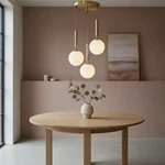 New Anthropologie Chandelier Mid Century Modern Gold Globe Light Ceiling Fixture. Fixed Price $396.00.