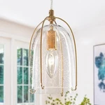 Optimant Lighting Antique Gold Pendant Light, Modern Seeded Glass H01397-0029. Fixed Price $48.92.