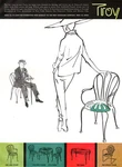 Troy Wrought Iron Furniture Deauville Chairs Spring Table Paris 1957 Ad. Fixed Price $22.99.