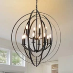 Wjshome 12-LIGHT Chandelier 31.5IN Black Round Foyer Ceiling Fixture. Fixed Price $167.99.