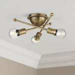 Kichler Armstrong 15" Wide Natural Brass 3-LIGHT Ceiling. Fixed Price $151.99.