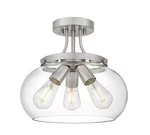 Huxby 13 In. 3-LIGHT Brushed Nickel Contemporary Semi-flush Mount With Clear. Fixed Price $49.99.