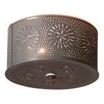 Irvins Country Tinware Round Ceiling Light With Chisel -. Fixed Price $71.95.