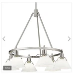 Golden Lighting Orwell 6-LIGHT Chandelier, Pewter/opal Glass 3306-6PW-OP. Fixed Price $249.99.