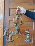 Antique Ornate Heavy Bronze Brass 5 Light Floral Victorian Chandelier Art Nouvea. Fixed Price $375.00.