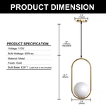 Yansun 1-LIGHT Gold Modern/contemporary Frosted Glass Globe Mini Hanging Pendant. Fixed Price $34.16.