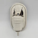 Rare! Vintage Porcelier Sailboat Nautical Porcelain Light Fixture Wall Sconce. Fixed Price $200.00.