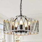 Sytpplan 5-LIGHT Farmhouse Chandelier 18.5IN White Oak Rustic Dining Kitchen Isl. Fixed Price $101.99.