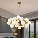 Modern Chandelier Gold Glass Globe Pendant Lamp Mid Century Ceiling Light Decor. Fixed Price $160.57.