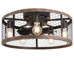 Ohniyou 20'' Flush Mount Caged X 9.7 Inches, Wood. Fixed Price $127.70.