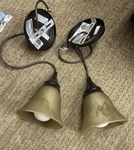 Set Of Intertek Litex Pendant Drop Lights Brown 120V Lamps Model CPM-13FBZ. Fixed Price $35.00.