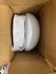 Open Box Progress Lighting 1-LIGHT White Flush Mount With Glass P3408-30. Fixed Price $27.77.