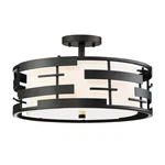 Nuvo Lighting Lansing 3-LT Semi Flush, White/opal Diffuser Black 60-6436. Fixed Price $234.99.