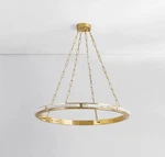 Hudson Valley Wingate 36 Aged Brass Chandelier Needs New Led Strip. Fixed Price $2300.00.