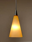 Cone Pendant - Amber/nickel Tech Lighting Compatible New Almost Gone. Fixed Price $169.00.