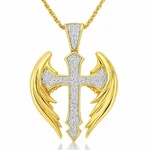 Supac Exquisite Golden Angel Cross Pendant Necklace For Men - Elegant Religious. Fixed Price $21.99.