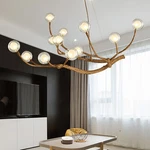 12-LIGHTS Chandelier Wood Branch Pendant Lamp Glass Bubble Led Lighting Fixture. Fixed Price $210.46.