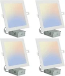 Qibang 4 Pack 8 Inch Square Led Recessed Lighting Dimmable With Junction Box, 3C. Fixed Price $53.99.