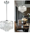 Cargifak Crystal Chandelier, 4-TIER Modern With Polished Chrome Fi.... Fixed Price $73.50.