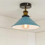 Industrial Flush Mount Ceiling Light E26 Metal Cone Lampshade 22CM With Bulb. Fixed Price $31.49.