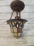 Portfolio Tiffany Style Hanging Pendant Lamp Glass Panels Bronze Finish. Fixed Price $29.99.