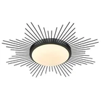 Golden Lighting Kieran 24" Flush Mount, Black/opal 9126-FM24BLK-OP. Fixed Price $250.00.