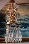 Vintage Baroque Spelter Brass Plt Lamp Crystal Chandelier Rococo Kitchen Island. Fixed Price $249.00.