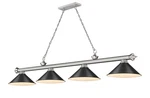 Z-lite 2306-4-MB15 Cordon Light 14"W Billiard Chandelier Black. Fixed Price $596.00.
