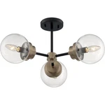 Nuvo Lighting 60/7123 Axis Semi-flush Mount Matte Black And Brass Accents. Fixed Price $216.99.